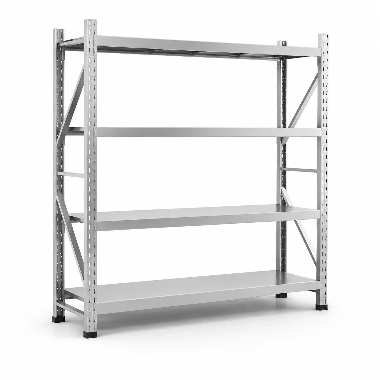 Adjustable stainless steel rack with flexible shelf height