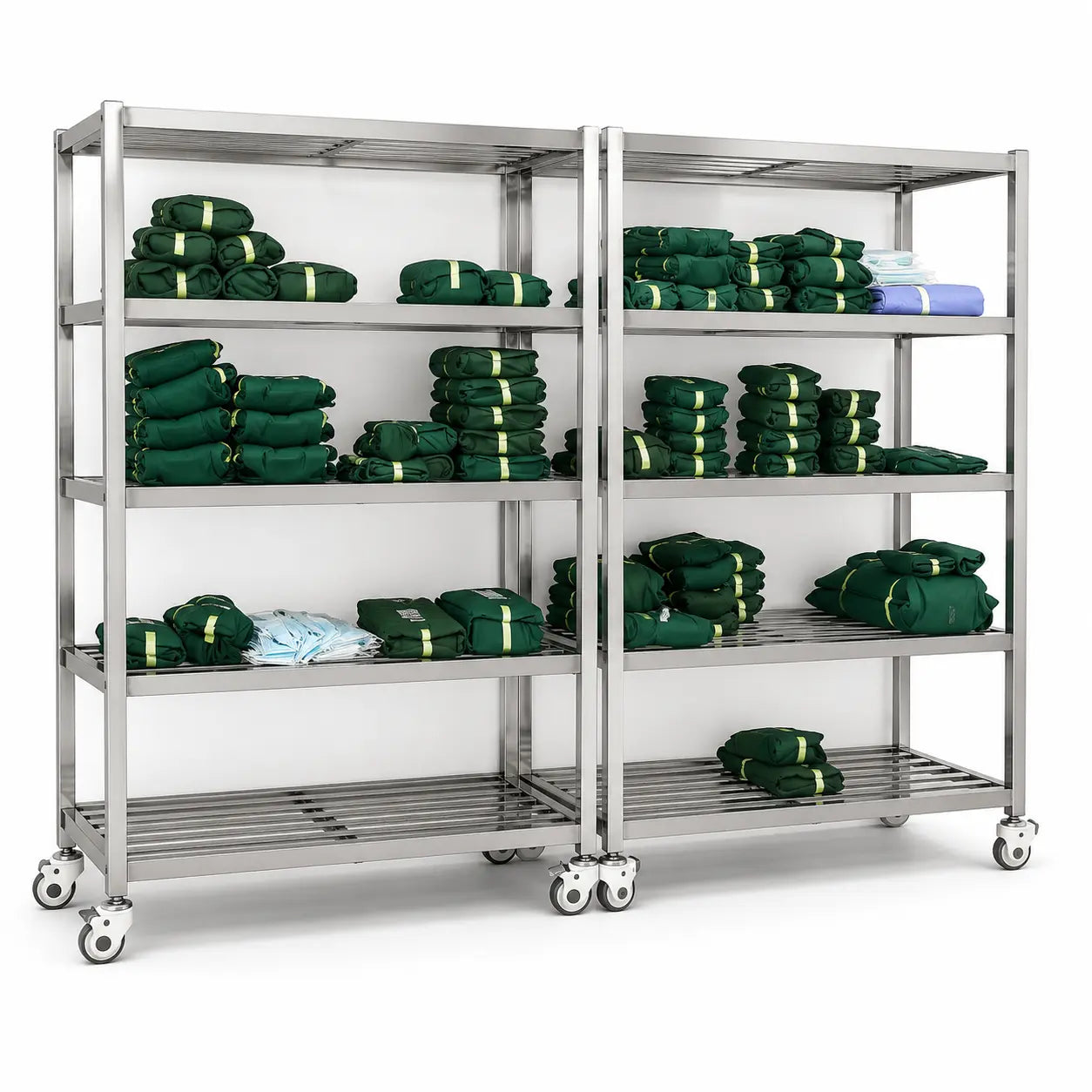 Mobile stainless steel rack for safe movement