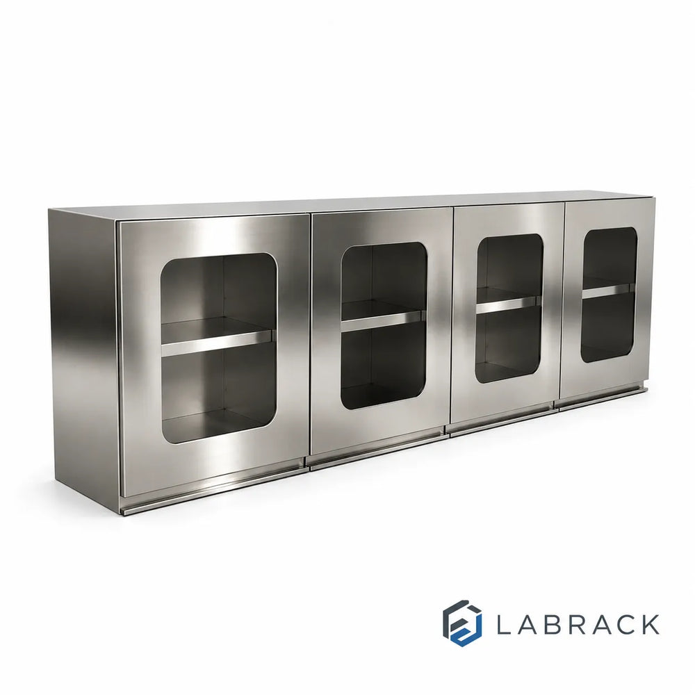 Stainless Steel Laboratory Wall Cabinet with Tempered Glass Viewing Windows