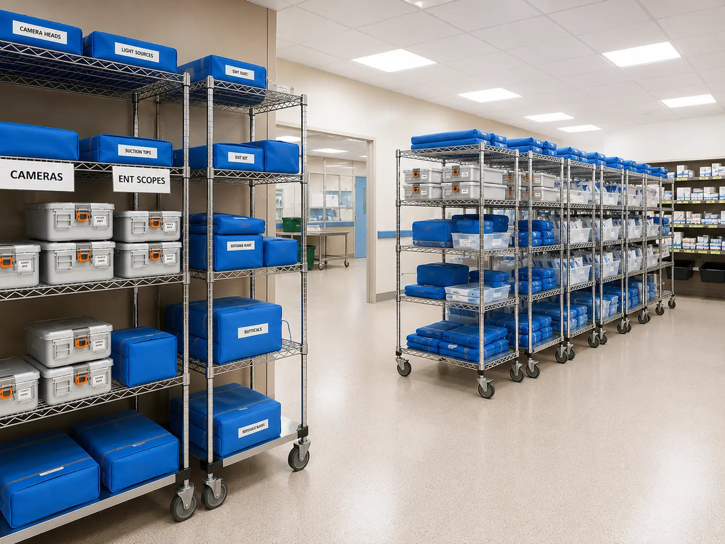 Stainless steel mobile racks for transport